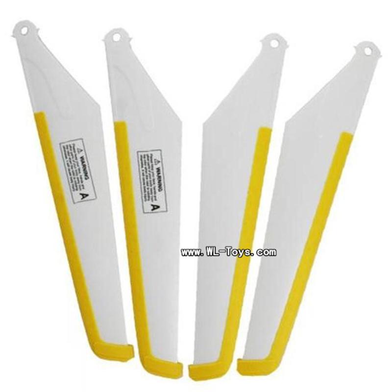 MJX T55/T655 parts 03 Main rotor blades (4pcs-2A+2B) Yellow,MJX T655 RC Helicopter Parts MJX T55 toys model helikopter Accessories