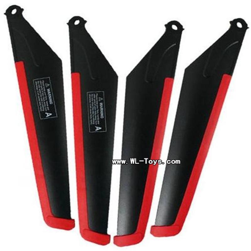 T55/T655-parts-04 Main rotor blades(4pcs-2A+2B)-Black