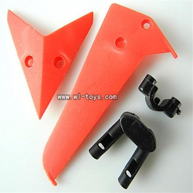 LS-222 LS222 helicopter parts-11 Horizontal wing & Vertical wing & Horizontal fixture & Vertical fixture-(Red)