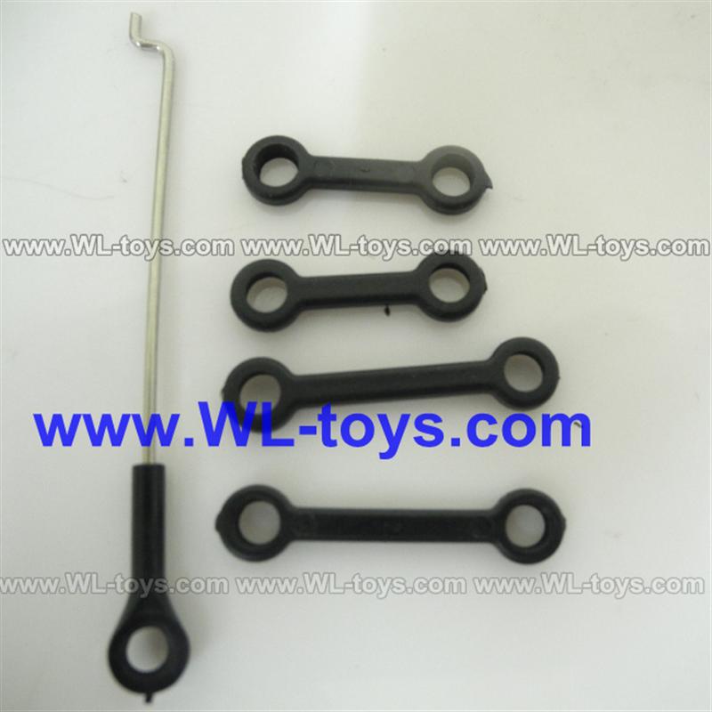 BR6508 Helicopter Parts-11 Long connect buckle(2pcs) & Short connect buckle(2pcs) & Servo rod(1pcs)