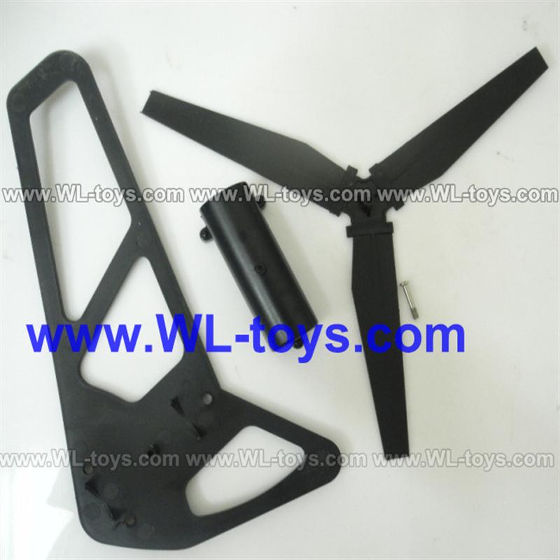BR6508 helicopter Parts-18 Verticall wing,Tail cover ,Tail blade and Pin for the tail blade