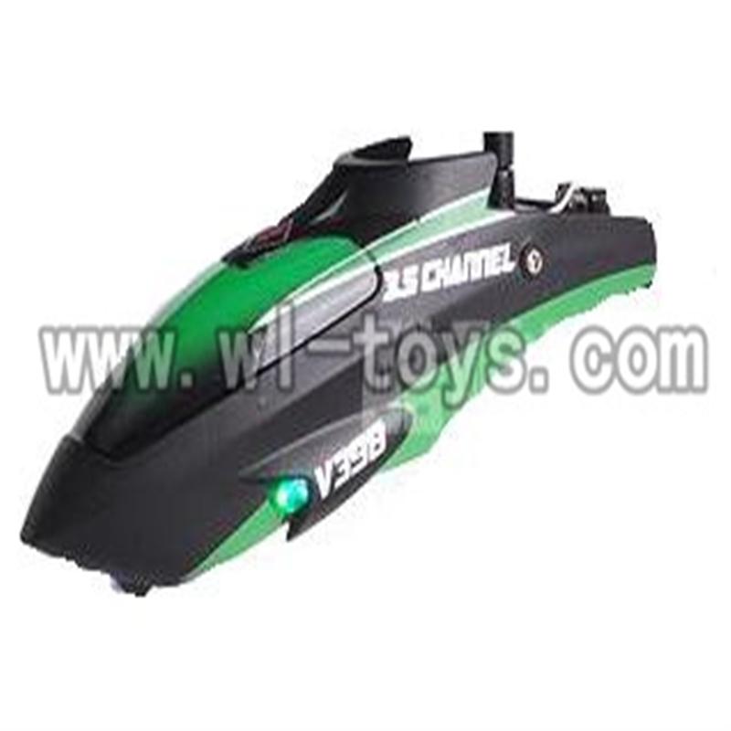WL V398 helicopter parts-02-Head Cover-green&black Wltoys WL V398 model wl toys v398 rc helicopter and v398 parts list