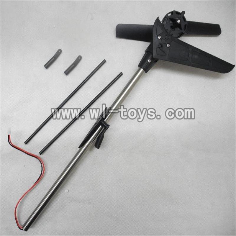 MJX-F649-parts Whole tail unit(Long tail pipe & Horizontal and verticall wing with fixture & Tail cover with tail motor and tail gear & Tail blade & Support pipe with fixtures) MJX F49 F649 rc helicopter