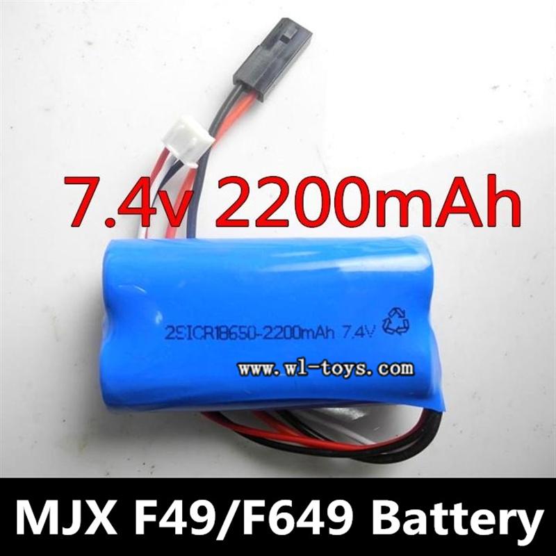 Upgrade MJX F649 Battery-7.4v 2200mah 15C Battery with Big Black Plug,mjx F45 F645 RC helicopter Parts,mjxrc toys helikopter Accessories