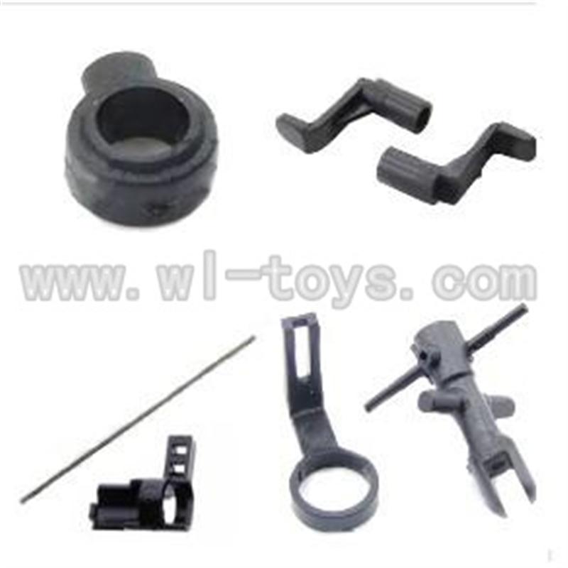 WL V911-46 Tail Boom Set with head & Main Blade Holder & (Fixing Collar & Centra axis & wheel) WLtoys V911-1 RC Helicopter Spare Parts