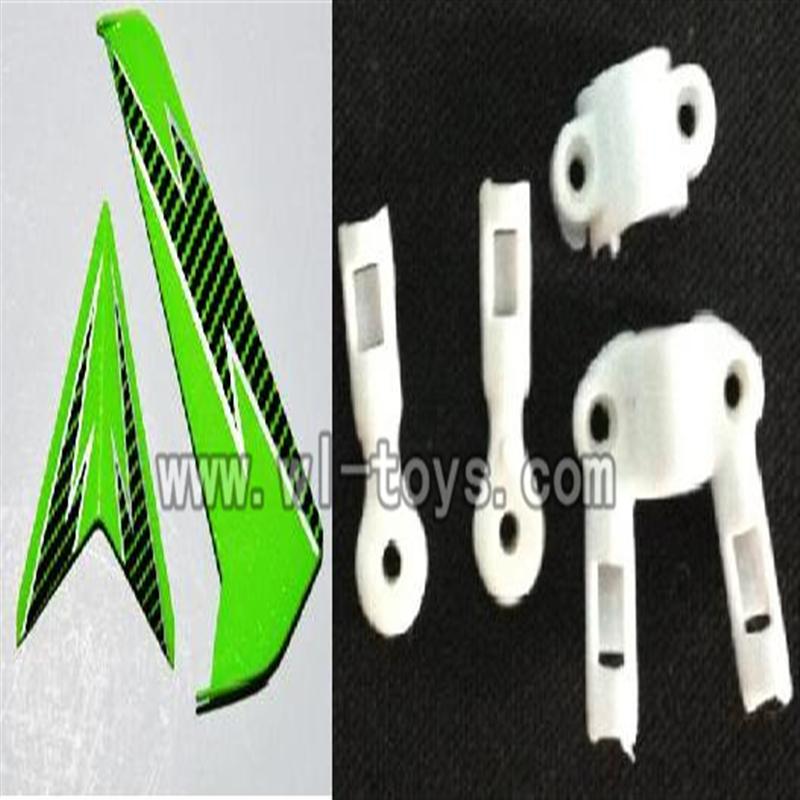 S39-parts-12 Horizontal and verticall wing with fixtures-Green SYMA S39 RC helicopter Spare Parts Syma TOYS model