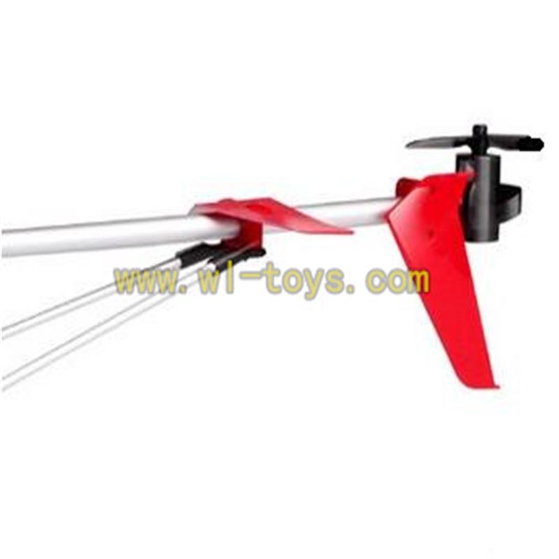 S37-parts-31 Whole tail unit-Red(Long tail pipe with Tail Decoration & Tail cover with tail motor and tail blade & Support pipe with fixtures) SYMA X37 helicopter Syma X37 rc helicopter parts SYMARC X37 TOYS model