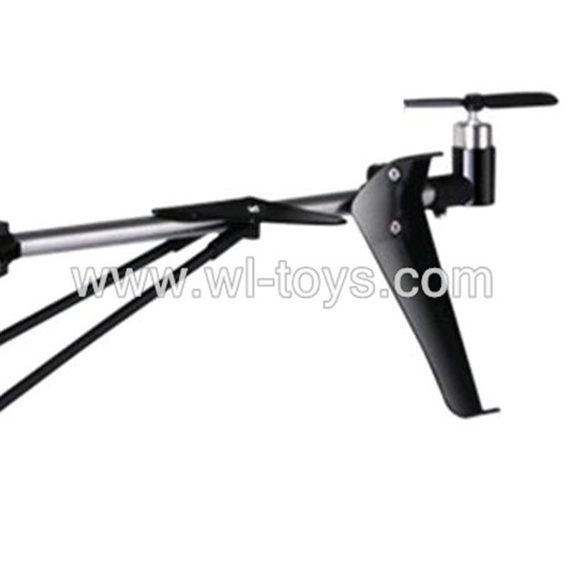 SYMA-S8-parts-21 Whole tail unit-Black(Long tail pipe & Support pipe with fixtures & Tail Decoration & tail motor with tail cover ane tail blade) SYMA S8 rc helicopter Spare parts