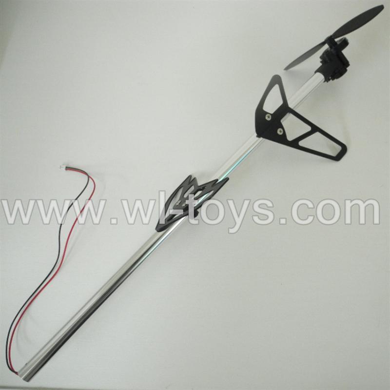 BR6098T-parts-31 Whole tail unit-(Long tail pipe & Horizontal and verticall wing with fixtures & Tail cover with tail motor and tail blade) BORONG BR6098T RC Helicopter Parts