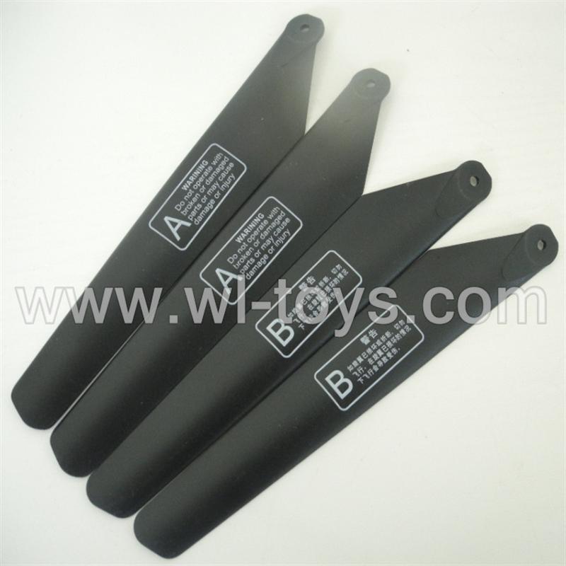 BR6308-parts-02 Main blades(4pcs-2A+2B) BORONG toys model BR6308 RC Helicopter Parts BR 6308 helikopter Accessories
