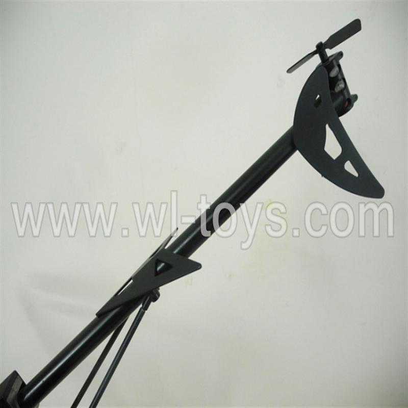 BR6308-parts-27 Whole tail unit A(Long tail pipe & Horizontal and verticall wing with fixtures & Support pipe with fixtures & Tail cover with tail motor and tail blade) BORONG  BR6308 RC Helicopter Parts BR 6308 toys model helikopter Accessories
