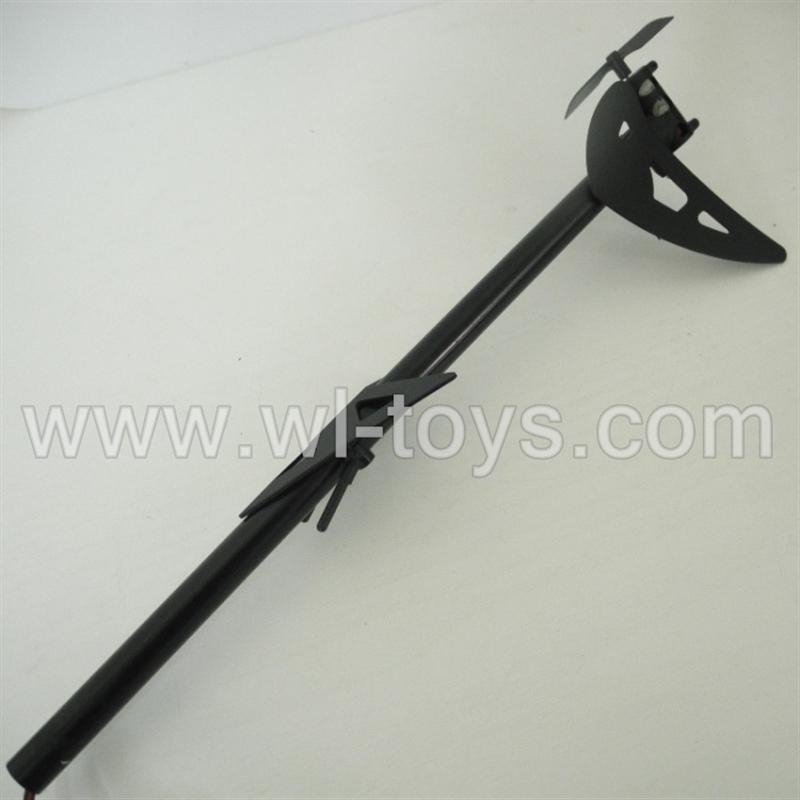 BR6308-parts-28 Whole tail unit B(Long tail pipe & Horizontal and verticall wing with fixtures & Tail cover with tail motor and tail blade) BORONG BR6308 RC Helicopter Parts BR 6308 toys model helikopter Accessories
