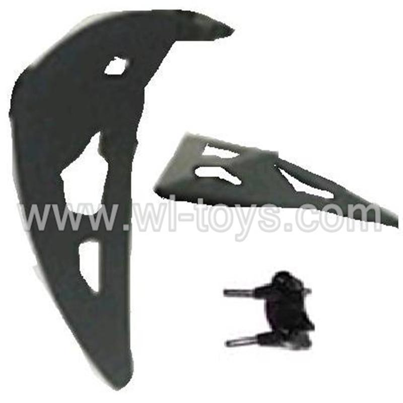 BR6308-parts-34 Tail Decoration(Horizontal and vertical wing & Fixture) BORONG BR6308 RC Helicopter Parts BR 6308 toys model helikopter Accessories
