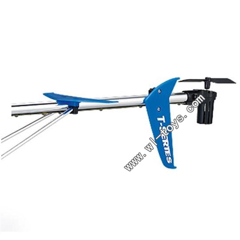 MJX-T57-parts-26 Whole tail unit(Blue)-(Long tail pipe with horizontal and verticall wing,fixtures,Tail cover with tail motor ,tail gear and tail blade& Support pipe) MJX T57/T657 RC helicopter parts