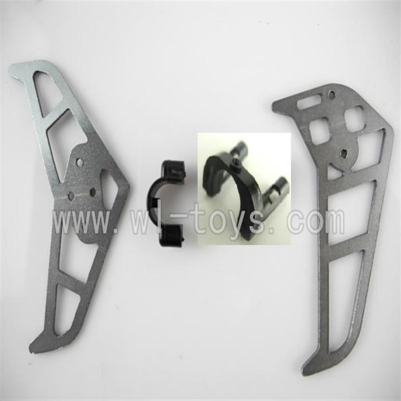 LS-209-parts-32 Horizontal and verticall wing with fixtures-Gray,LianSheng toys model LS209 RC Helicopter parts