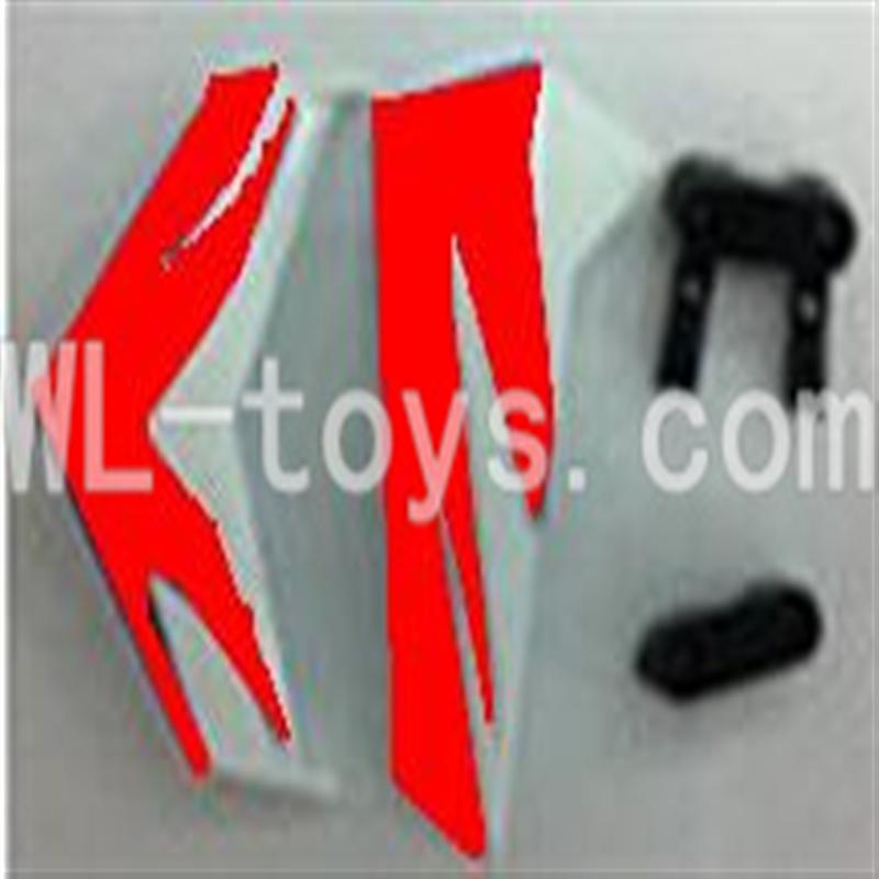 UDI U823 RC helicopter parts-11 Horizontal and verticall wing with fixtures-Red