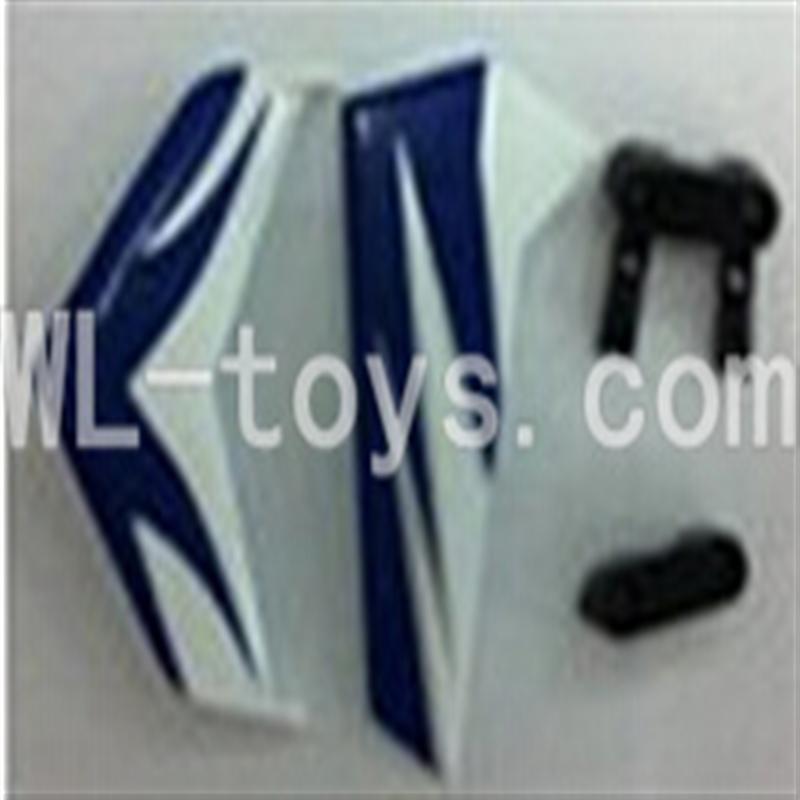 UDI U823 RC helicopter parts-12 Horizontal and verticall wing with fixtures-Blue