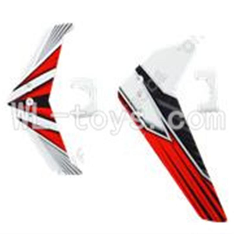UDI U23 rc helicopter parts-26 Horizontal and verticall wing with fixtures-Red