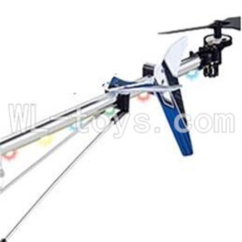 UDI U23 rc helicopter parts-32 Whole tail unit-(Long tail pipe & Horizontal and verticall wing with fixtures & Tail cover with tail gear and tail motor,tail blade & Support pipe)-Blue