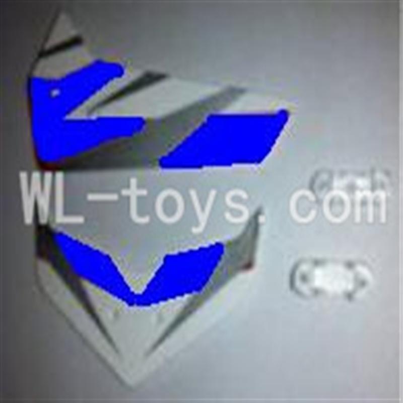 UDI U25 rc helicopter parts-34 Horizontal and verticall wing with fixtures-Blue