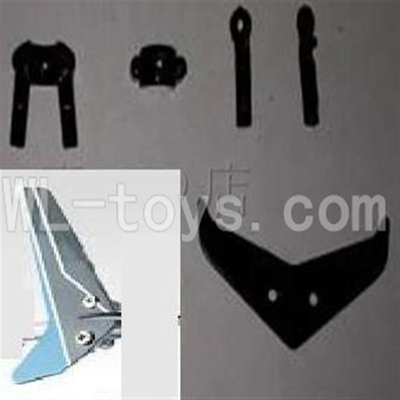 UDI U820 rc helicopter parts-22 Horizontal and verticall wing with fixtures-Blue