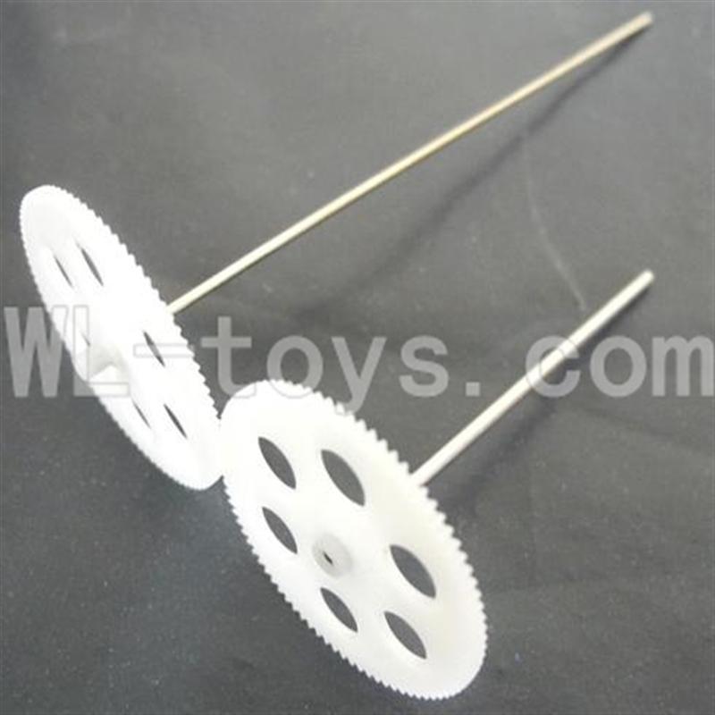 Koome model K026 RC helicopter parts, K-026 parts-06 Upper main gear with hollow pipe & Lower main gear with inner shaft
