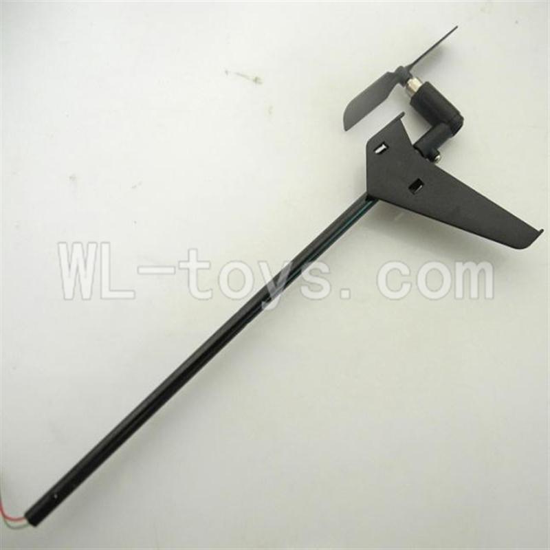 Koome model K026 RC helicopter parts, K-026 parts-31 Whole tail unit A-(Long tail pipe & Tail cover with tail motor and tail blade & Verticall wing with fixture)