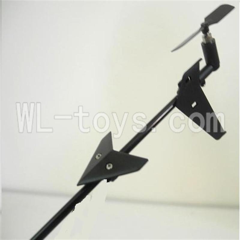 Koome model K026 RC helicopter parts, K-026 parts-32 Whole tail unit B-(Long tail pipe & Tail cover with tail motor and tail blade & Horizontal and Verticall wing with fixture)
