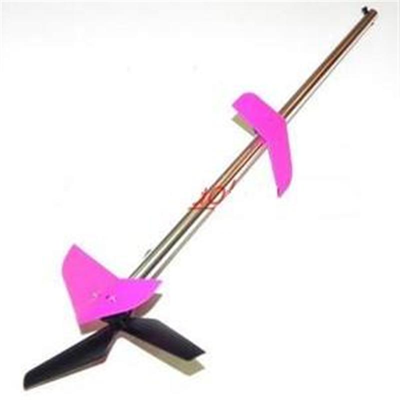 MJX T40C T640C RC helicopter parts-39 Tail unit(Long tail pipe & Horizontal and verticall wing withe fixture & Tail cover & Tail motor and Tail blade)-Pink
