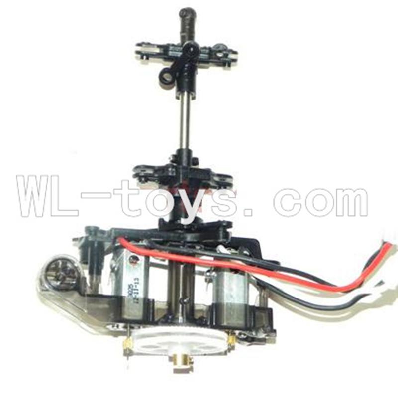 DFD F187 RC helicopter Parts-46 Body unit(Main body frame & 2x Main motor & Upper main gear with hollow pipe and lower main gear & Upper and lower main grip set )