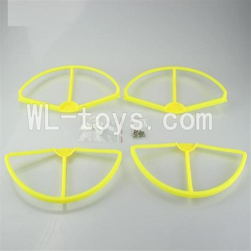 SH CX-20 RC Quadcopter SanLianHuan CX-20 Parts-18 Upgrade Fan-Shape Protection frame(4pcs)-Yellow & Protect line & 10x Screws