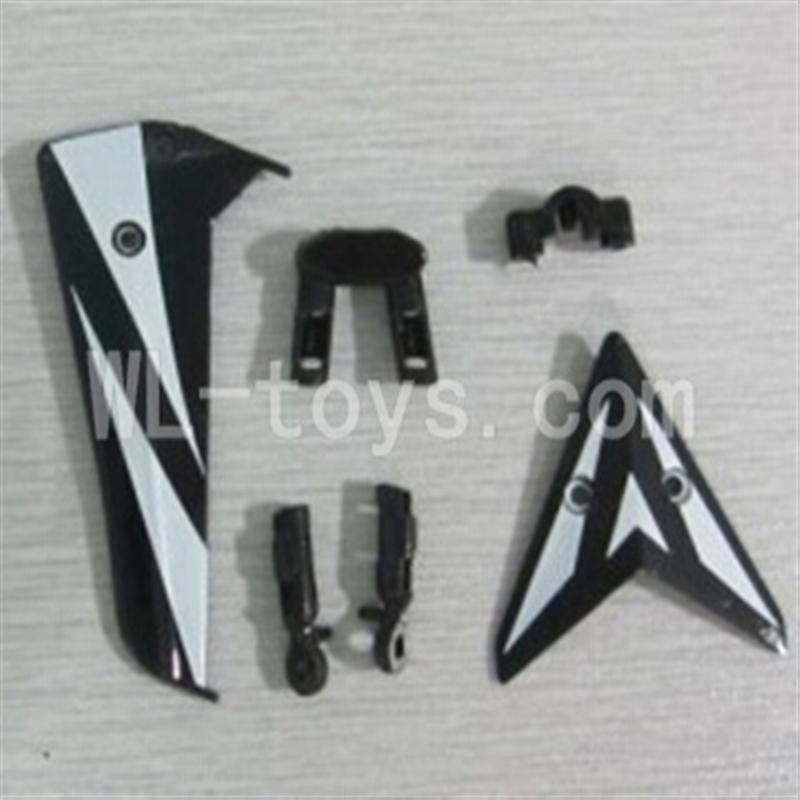 Skytech M13 RC Helicopter Parts-26 Horizontal and verticall wing with fixtures