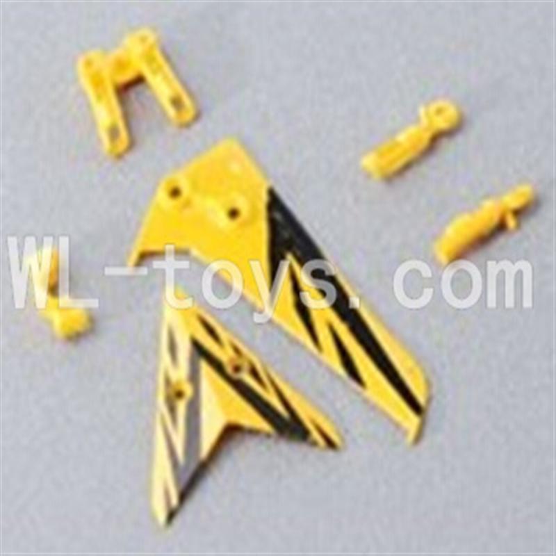 Skytech M3 M3A RC Helicopter Parts-28 Horizontal and verticall wing with fixtures-Yellow