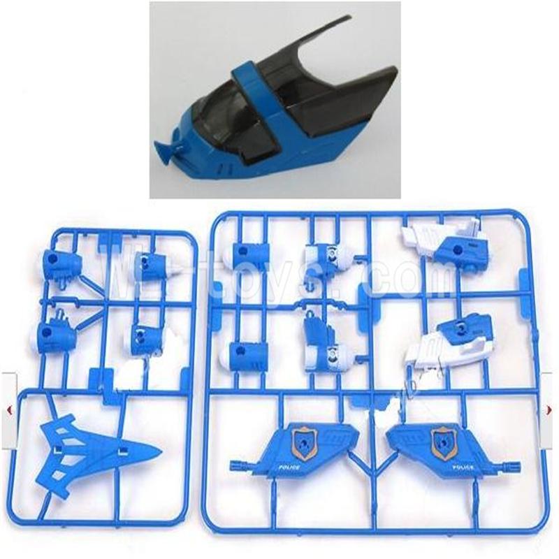 Skytech M37 RC Helicopter Parts-06 DIY Outter parts unit-Blue & Shell-Blue
