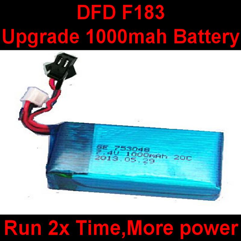 DFD F183 RC Quadcopter Parts-05 Upgrade Battery 7.4v 1000mah 20C with SM plug