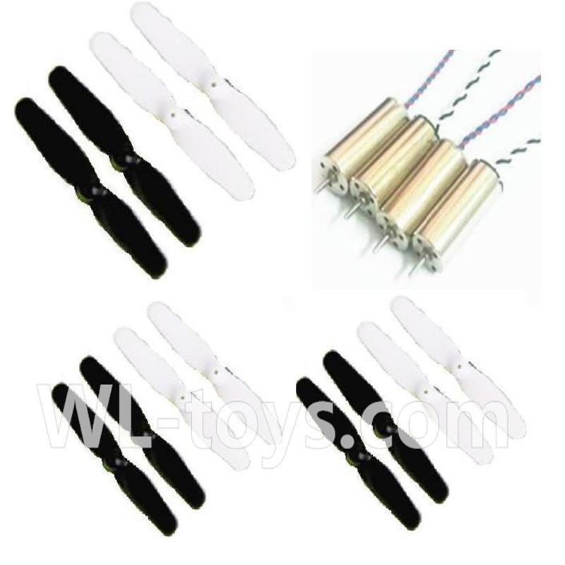 SYMA X12 RC Quadrocopter parts-09 Main rotor blades(12pcs-6x White and 6x Black) & 4X Main motor