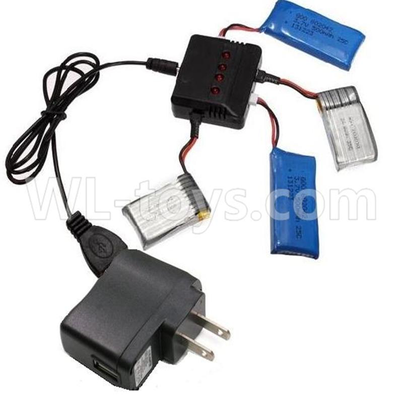 NiHui U107 U207 RC Quadrocopter Parts-21 upgrade 1-to-4 charger & balance-charger & USB-To-Socket Conversion plug(Not include the 4 battery)