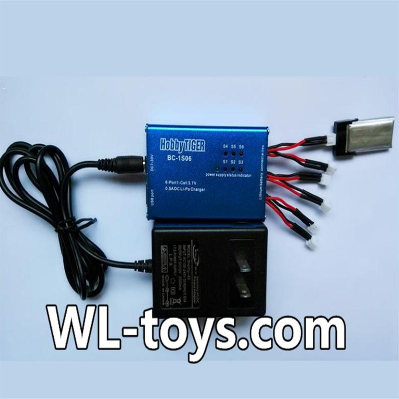 NiHui H377 RC Helicopter Parts-35 MCPX NCPX 1-to-6 charger and Balance charger(BC-1S06)& 3X 1-to-2 convert wire-(Not include the Battery)