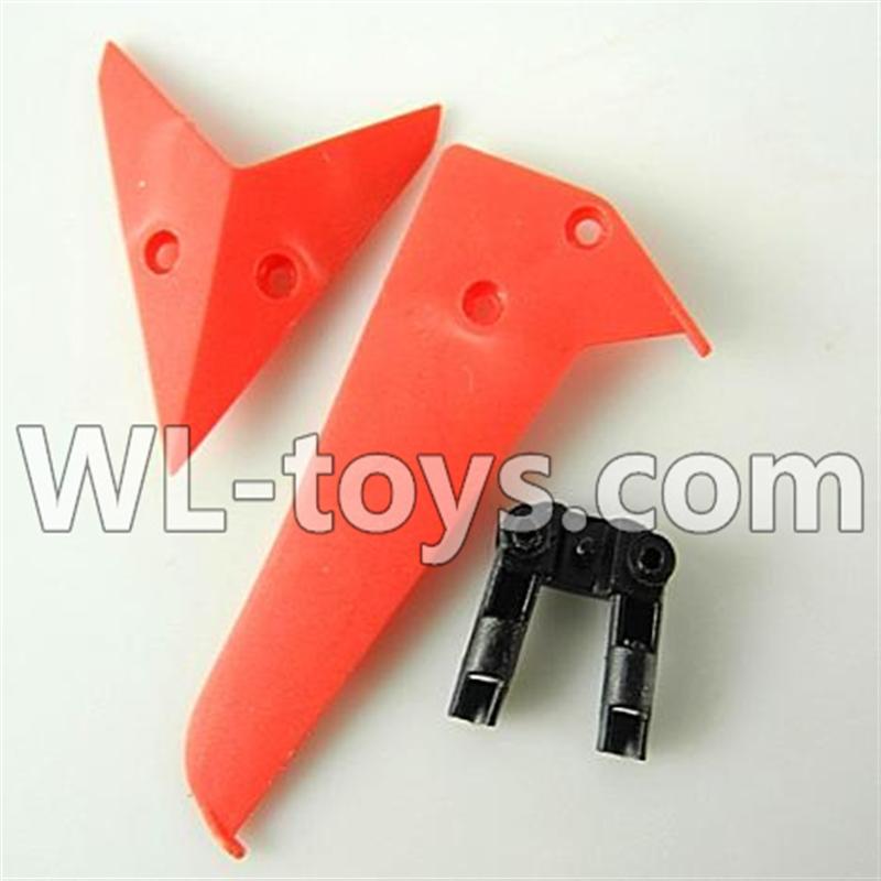 Foda F307 F307C F307H F307L RC helicopter parts-14 Horizontal wing & Vertical wing & Horizontal fixture-(Red)