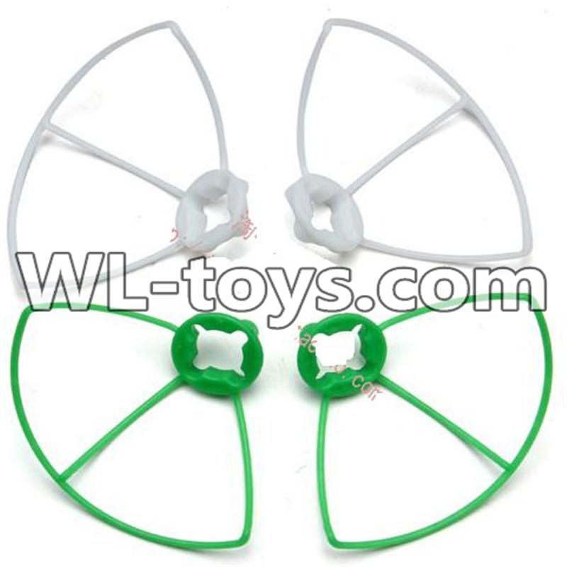 WLtoys V676 RC Quadcopter parts-24 Outer protect frame Version 2-(2X Green & 2X White)