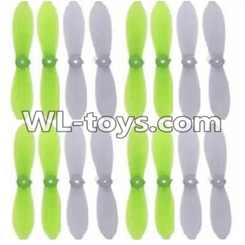 WLtoys V676 RC Quadcopter parts-26 Upgrade-Blades(8x Green & 8x White)