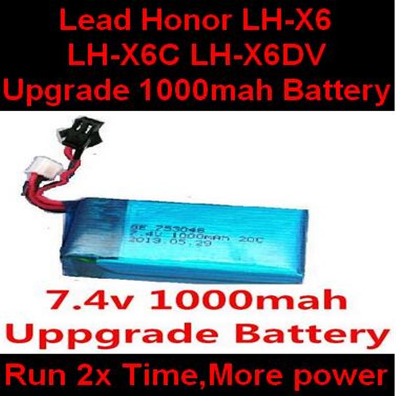 LH-X6 X6C X6DV Parts -17 Upgrade 7.4v 1000mah 20C Battery with SM plug For Lead Honor Quadcopter rc drone parts